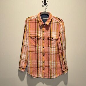Outerknown Pink and Yellow Plaid Shirt